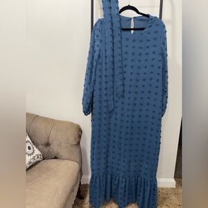 Beautiful blue Swiss dot dress!